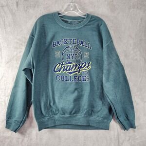 Urban Outfitters Basketball NYC Champs College Graphic Sweatshirt Teal Size M/L‎